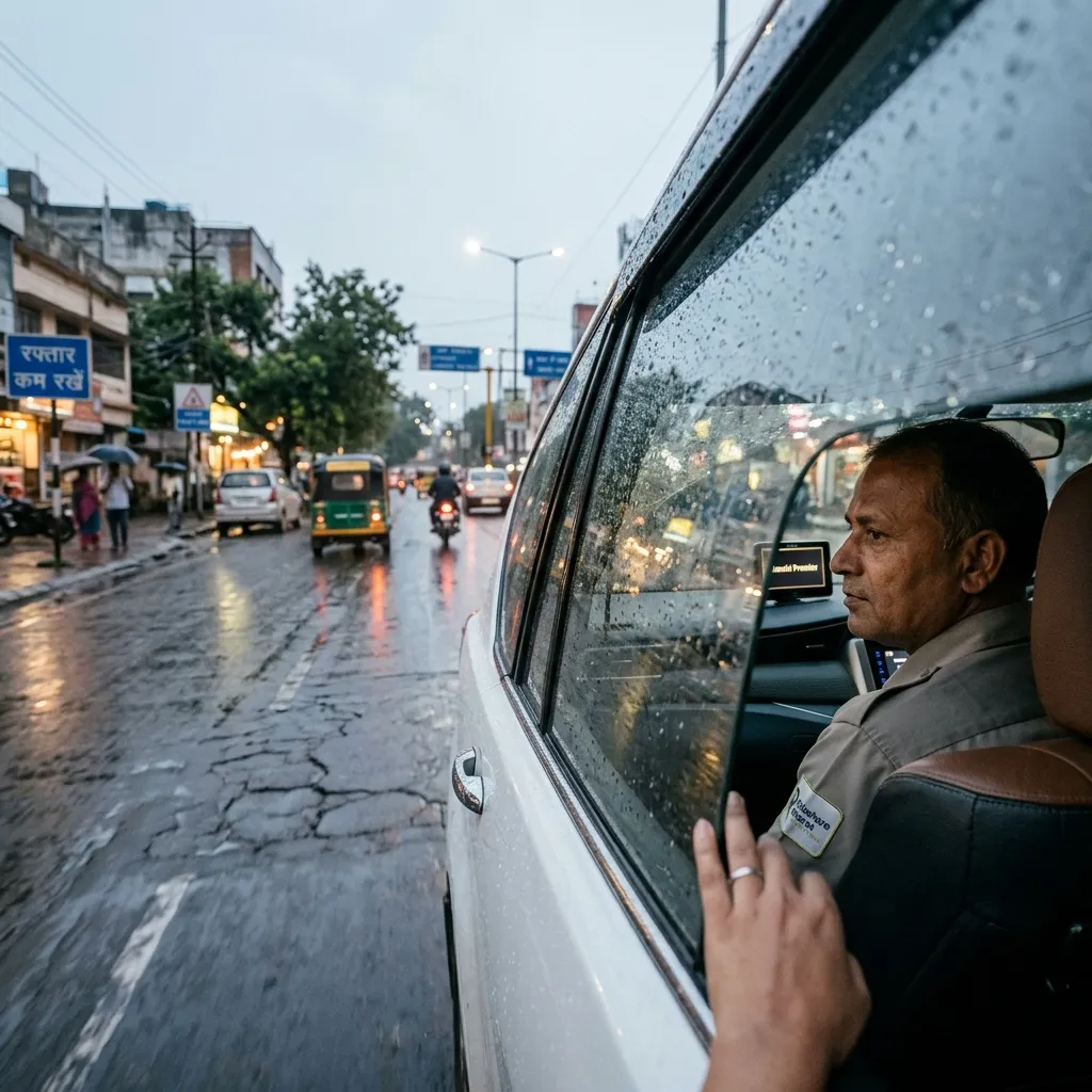 Rainy monsoon premium cab scene