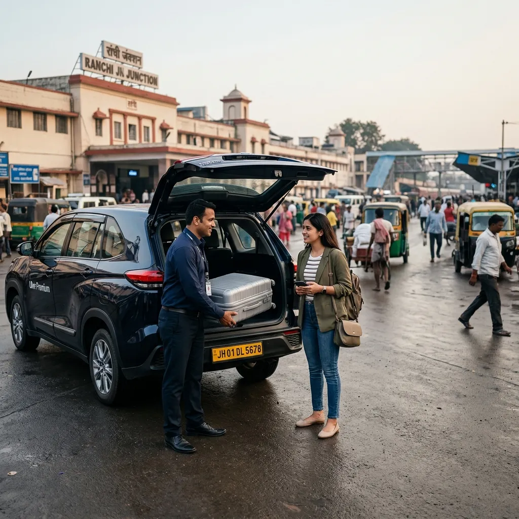 Early morning Ranchi railway station pickup